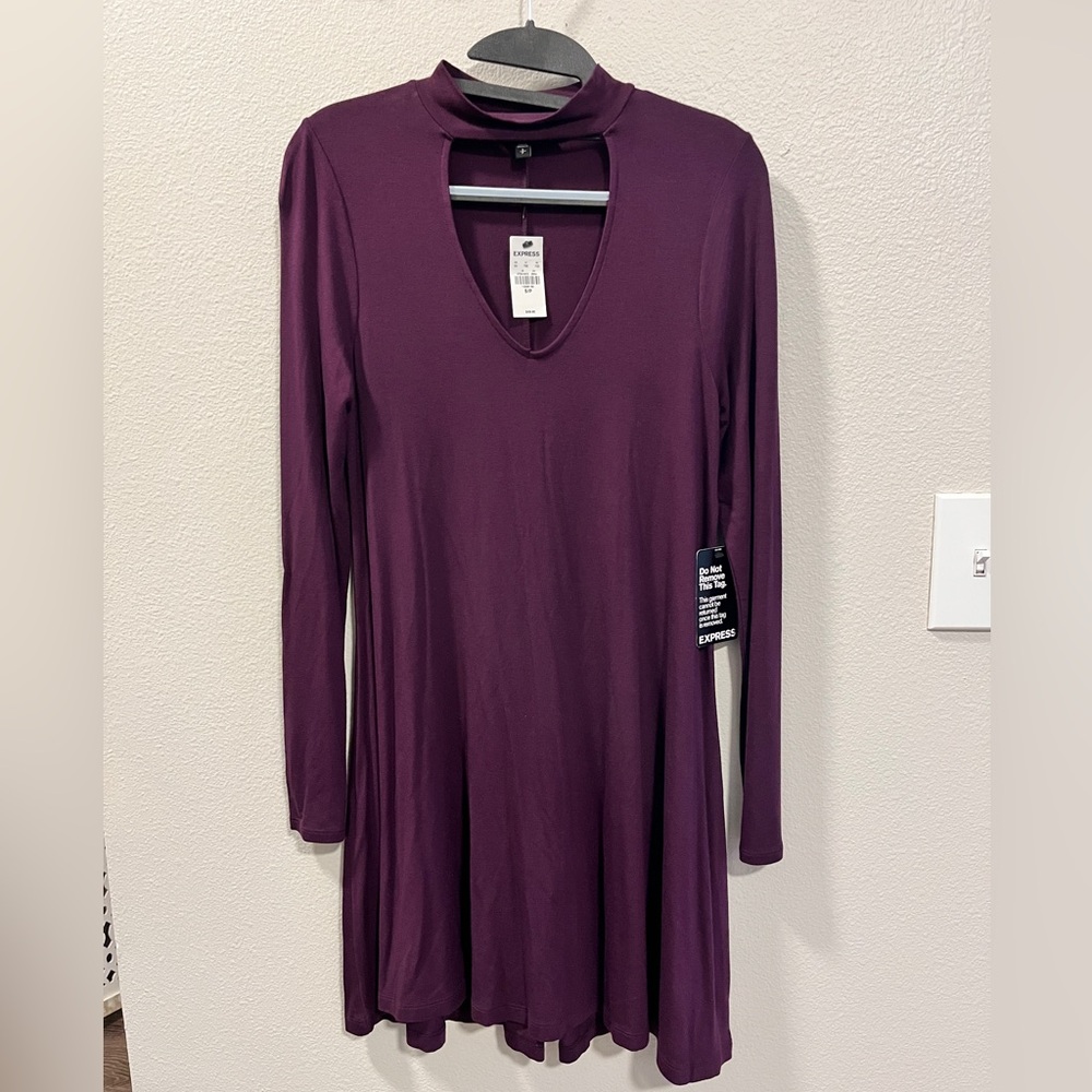 Express Peephole Dress. Purple. Size small.